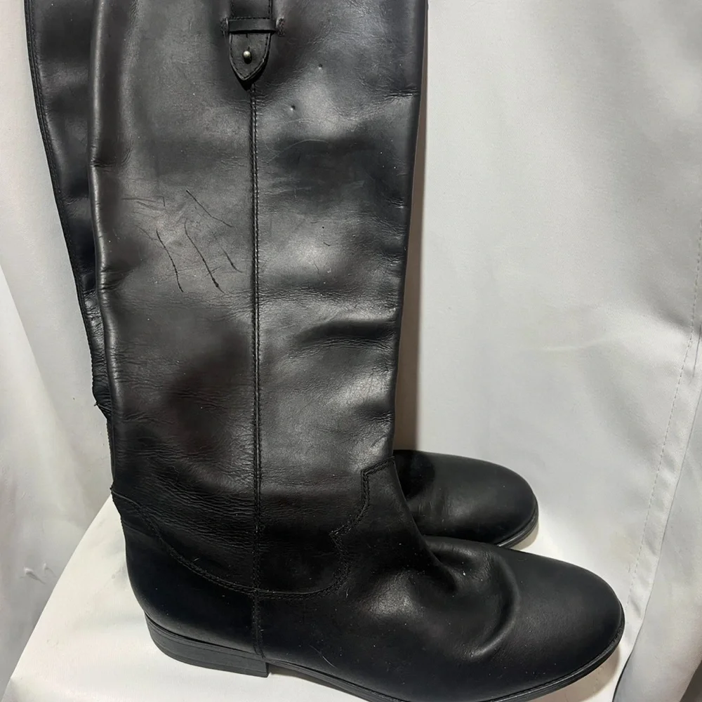 Frye Black Leather Tall Riding Boots Women’s Size 11 Classic Equestrian - Picture 4 of 5
